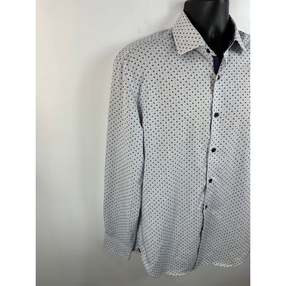 WRK 4 Way Stretch Performance Long Sleeve Button Up Geometric Print Size 16 Lrg - Picture 11 of 14